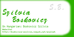 szilvia boskovicz business card